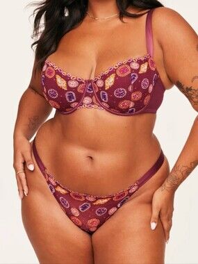 ADORE ME Plus Size 2-Piece Set Dianna Balconette Bra 38l/1X Brazilian Panty Set